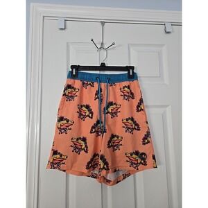 Neff Boys Board Shorts‎ Size Medium Turquoise, Peach With Frogs